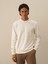 Erkek Ekru Pamuk Dokulu Regular Fit Sweatshirt 2