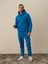 Erkek Mavi Pamuk Dokulu Regular Fit Sweatshirt 1