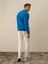 Erkek Mavi Pamuk Dokulu Regular Fit Sweatshirt 4