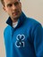 Erkek Mavi Pamuk Dokulu Regular Fit Sweatshirt 3