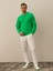 Erkek Yeşil Pamuk Dokulu Regular Fit Sweatshirt 1