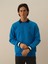Erkek Mavi Pamuk Dokulu Regular Fit Sweatshirt 2
