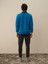 Erkek Mavi Pamuk Dokulu Regular Fit Sweatshirt 4