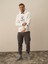 Erkek Kırık Beyaz Pamuk Dokulu Regular Fit Sweatshirt 2