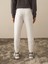 Erkek Kırık Beyaz Pamuk Dokulu Regular Fit Sweat Pantolon 5