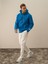 Erkek Mavi Pamuk Dokulu Regular Fit Sweatshirt 1