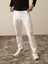 Erkek Kırık Beyaz Pamuk Dokulu Regular Fit Sweat Pantolon 2