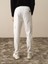 Erkek Kırık Beyaz Pamuk Dokulu Regular Fit Sweat Pantolon 4