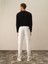 Erkek Kırık Beyaz Pamuk Dokulu Regular Fit Sweat Pantolon 5