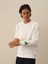 Erkek Kırık Beyaz Pamuk Dokulu Regular Fit Sweatshirt 3