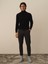 Erkek Siyah Pamuk Dokulu Slim Fit Jogger Pantolon 1