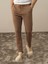 Erkek Camel Doğal Yün Dokulu Slim Fit Jogger Pantolon 2