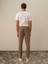 Erkek Camel Doğal Yün Dokulu Slim Fit Jogger Pantolon 5