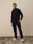 Erkek Lacivert Pamuk Dokulu Slim Fit Sweatmont 1