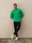 Erkek Yeşil Pamuk Dokulu Regular Fit Uzun Kollu Tişört 1