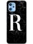Reeder S19 Max Pro Kılıf Hd Desen Baskılı Arka Kapak + Kırılmaz Cam - Siyah Mermer Desenli R Harfi 1