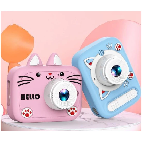 Nargo Mini Çocuk Dijital Fotoğraf Makinesi ve Video Kamera Çift Kameralı  Full Hd Koruma Kılıflı