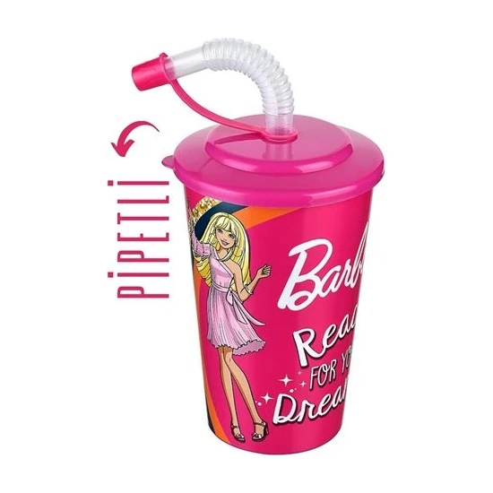 XML Dünyası Barbie Lisanslı Pipetli Çocuk Bardağı 714461