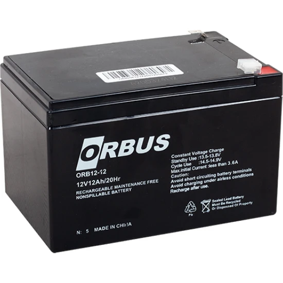 Orbus 12 V 12 Ah-Amper Ups Kuru Tip Agm Orbus.pilsan