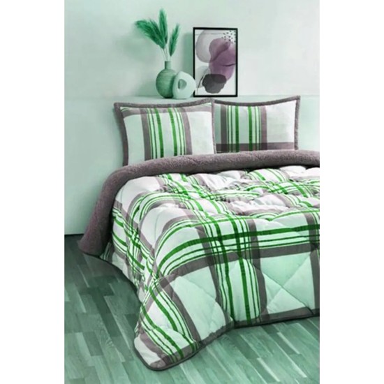 Merinos Comforter Çift Kişilik Yorgan Set Wera Yeşil