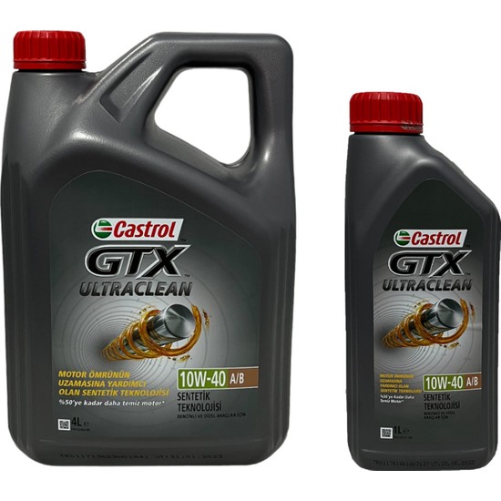 Castrol Gtx Ultraclean 10W-40 A/b Motor Yağı 4+1 Litre Fiyatı