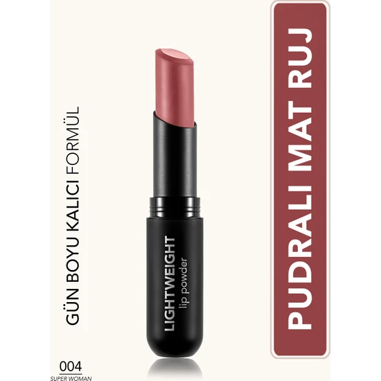 Lightweight Lip Powder Ultra Hafif Nemlendirici Stick Mat Ruj (004 Super Woman) 8682536061704