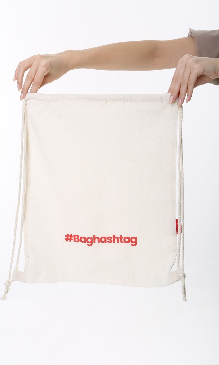 Baghashtag Baskılı Sırt Bez Çanta görsel 2