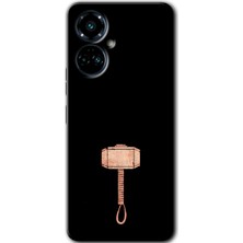 Gramaphone Tecno Camon 19 Pro Kılıf Hd Desen Baskılı Arka Kapak + Kırılmaz Cam - Thor Çekiç