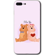 Gramaphone Apple iPhone 7 Plus Kılıf Hd Desen Baskılı Arka Kapak + Kırılmaz Cam - Sevgili Ayıcık