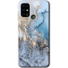 Gramaphone Casper Via F20 Kılıf Hd Desen Baskılı Arka Kapak + Kırılmaz Cam - Eski Mermer