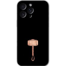 Gramaphone Apple iPhone 15 Pro Max Pro Uyumlu Kılıf Hd Desen Baskılı Arka Kapak + Kırılmaz Cam - Thor Çekiç