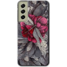 Gramaphone Galaxy S21 Fe Kılıf Hd Desen Baskılı Arka Kapak + Kırılmaz Cam - Kelebek Ömrü