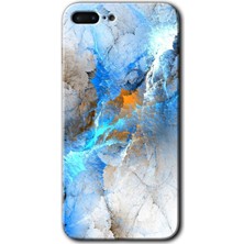Gramaphone Apple iPhone 7 Plus Kılıf Hd Desen Baskılı Arka Kapak + Kırılmaz Cam - Mavi Buzul