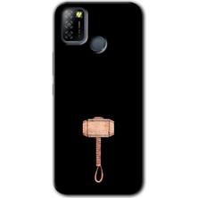 Gramaphone Infinix Smart 5 Kılıf Hd Desen Baskılı Arka Kapak + Kırılmaz Cam - Thor Çekiç