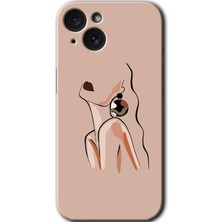 Gramaphone Apple iPhone 15 Uyumlu Kılıf Hd Desen Baskılı Arka Kapak + Kırılmaz Cam - Çizim Silüet