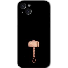 Gramaphone Apple iPhone 15 Plus Uyumlu Kılıf Hd Desen Baskılı Arka Kapak + Kırılmaz Cam - Thor Çekiç