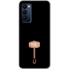Gramaphone Tecno Camon 18P Kılıf Hd Desen Baskılı Arka Kapak + Kırılmaz Cam - Thor Çekiç