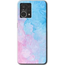Gramaphone Oppo Reno 7 4g Kılıf Hd Desen Baskılı Arka Kapak + Kırılmaz Cam - Blue Art