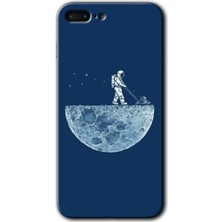 Gramaphone Apple iPhone 7 Plus Kılıf Hd Desen Baskılı Arka Kapak + Kırılmaz Cam - Uzay Işçisi