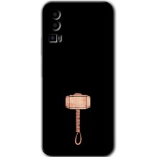 Gramaphone General Mobile 23 Kılıf Hd Desen Baskılı Arka Kapak + Kırılmaz Cam - Thor Çekiç