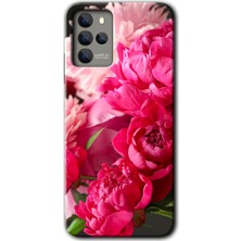 Gramaphone Omix X700 Kılıf Hd Desen Baskılı Arka Kapak + Kırılmaz Cam - Kırmızı Beyaz Gül