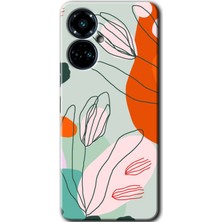 Gramaphone Tecno Camon 19 Pro Kılıf Hd Desen Baskılı Arka Kapak + Kırılmaz Cam - Vektör Çiçekler