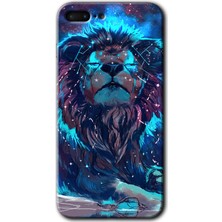 Gramaphone Apple iPhone 7 Plus Kılıf Hd Desen Baskılı Arka Kapak + Kırılmaz Cam - Neon Aslan