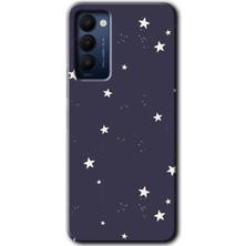 Gramaphone Tecno Camon 18 Kılıf Hd Desen Baskılı Arka Kapak + Kırılmaz Cam - Gökyüzü Yıldız