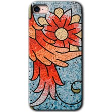 Gramaphone Apple iPhone 7 Kılıf Hd Desen Baskılı Arka Kapak + Kırılmaz Cam - Mozaik Çiçek