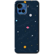 Gramaphone Casper Via F30 Kılıf Hd Desen Baskılı Arka Kapak + Kırılmaz Cam - Çizim Gezegen