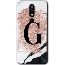 Gramaphone Casper Via P3 Kılıf Hd Desen Baskılı Arka Kapak - Pembe Mermer Desenli G Harfi
