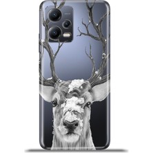 Cupcase Xiaomi Redmi Note 12 5g Kılıf Esnek Silikon Kamera Koruma 4K Desenli Özel Tasarım - Ren Geyiği