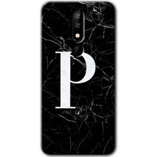 Gramaphone Casper Via P3 Kılıf Hd Desen Baskılı Arka Kapak - Siyah Mermer Desenli P Harfi