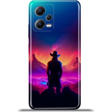 Cupcase Xiaomi Redmi Note 12 5g Kılıf Esnek Silikon Kamera Koruma 4K Desenli Özel Tasarım - Kovboy